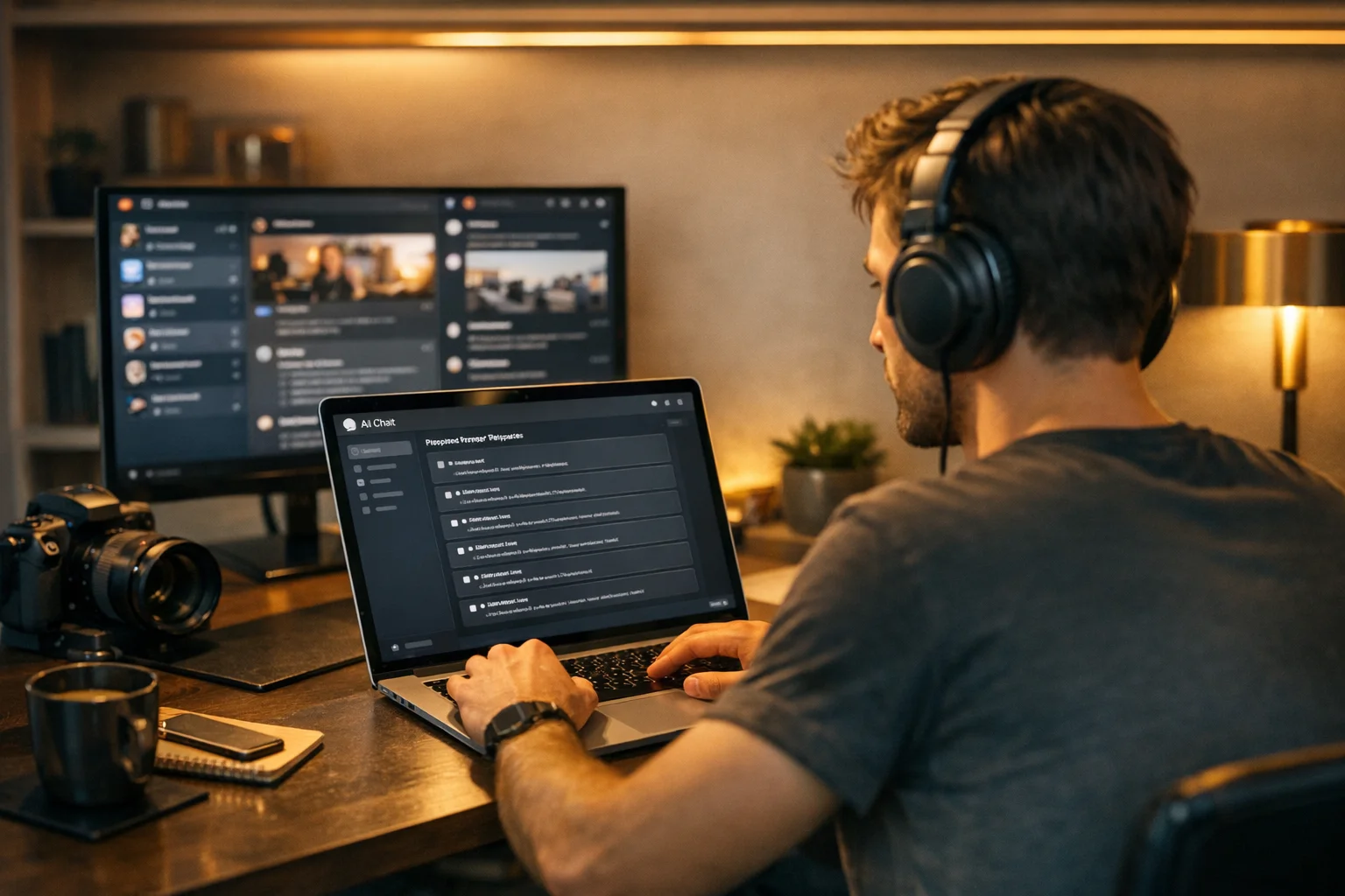 AI chat interface showing MCP social media prompt templates